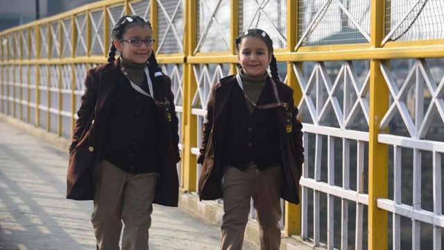 School time in Kashmir after 3 months of winter vacations