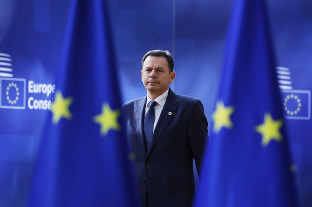 Portugal's Prime Minister Luis Montenegro arrives for an EU Summit at the European Council building in Brussels, Thursday, March 6, 2025. (AP Photo/Omar Havana)
