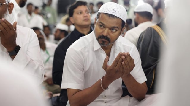 Actor Vijay hosted and took part in Iftar on Friday.