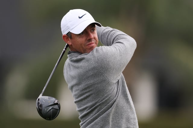 Rory McIlroy of Northern Ireland hits driver off the 16th tee during the pro-am, prior to the Arnold Palmer Invitational presented by Mastercard 2025 at Arnold Palmer Bay Hill Golf Course on March 05, 2025 in Orlando, Florida.