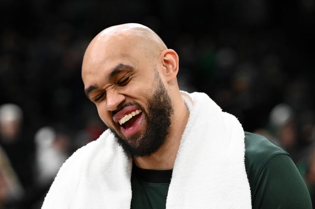 Boston Celtics guard Derrick White after Thursday's game against the Philadelphia 76ers at TD Garden in Boston.