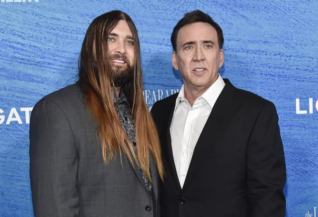 Weston Cage and Nicolas Cage attend the Los Angeles special screening of &#34;The Unbearable Weight of Massive Talent&#34; at DGA Theater Complex on April 18, 2022 in Los Angeles, California.