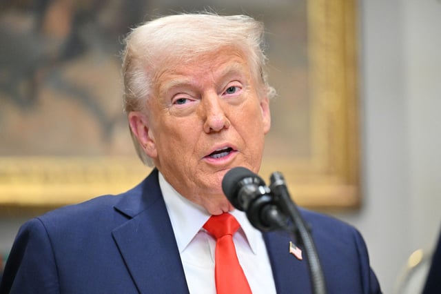 US President Donald Trump speaks in the Roosevelt Room of the White House in Washington, DC, on March 3, 2025.
