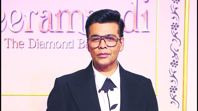 Mumbai: Bollywood actor Karan Johar attends the premiere of Netflix series Heeramandi: The Diamond Bazaar directed by Sanjay Leela Bhansali, in Mumbai, Wednesday, April 24, 2024. (PTI Photo) (PTI04_25_2024_000067A) (PTI)