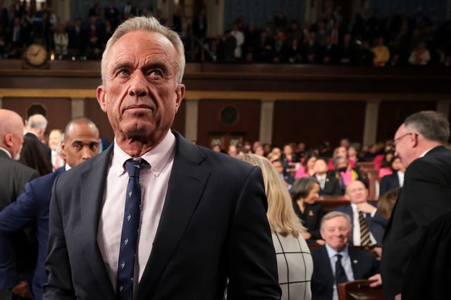 WASHINGTON, DC - MARCH 04: U.S. Secretary of Health and Human Services Robert F. Kennedy Jr. attends U.S. President Donald Trump's address to a joint session of Congress at the U.S. Capitol on March 04, 2025 in Washington, DC.   Win McNamee/Pool via REUTERS