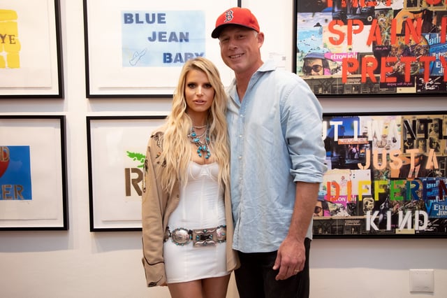 Simpson and Eric Johnson attended an art opening on June 17, 2023, in Los Angeles, California.
