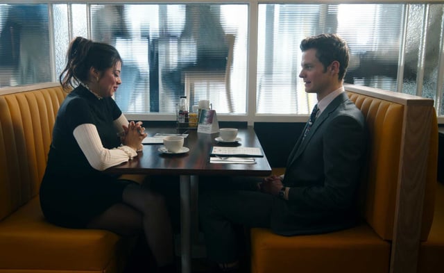 Sherry (Amber Midthunder) and Nathan (Jack Quaid) go on their first date in “Novocaine.”