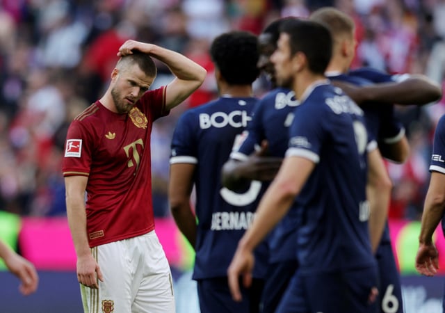 Soccer Football - Bundesliga - Bayern Munich v VfL Bochum - Allianz Arena, Munich, Germany - March 8, 2025 Bayern Munich's Eric Dier looks dejected after the match REUTERS/Leonhard Simon