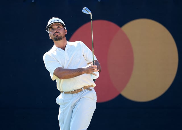 Jason Day of Australia plays his second shot on the 17th hole during the second round of the Arnold Palmer Invitational presented by Mastercard 2025 at Arnold Palmer Bay Hill Golf Course on March 07, 2025 in Orlando, Florida.