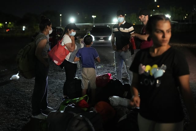 Iranian migrants who were held in a Panamanian immigration camp after being deported from the U.S. arrive in Panama City, Saturday, March 8, 2025, after authorities gave them 30 days to leave the country. (AP Photo/Matias Delacroix)