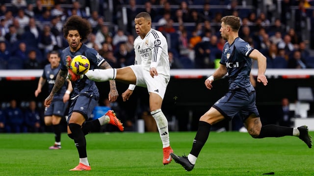 Kylian Mbappé buteur pour le Real.
