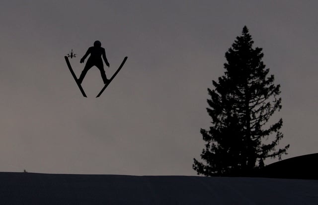 Nordic Skiing - FIS Nordic World Ski Championships - Trondheim, Norway - March 8, 2025 Norway's Johann Andre Forfang in action during the men's large hill first round REUTERS/Kai Pfaffenbach/File Photo