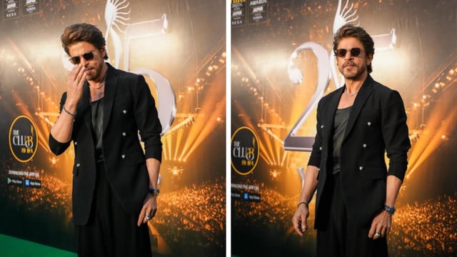 Shah Rukh Khan on the green carpet of IIFA Awards 2025.