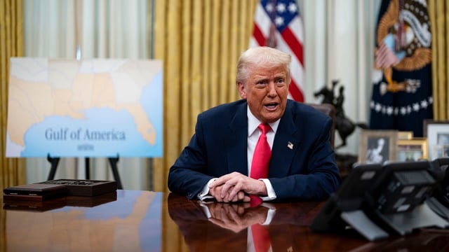 US President Donald Trump speaks during an executive order signing ceremony in the Oval Office of the White House in Washington, DC, US, on Thursday, March 6, 2025. 
