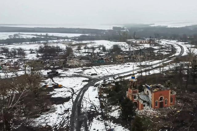 Dieses Dorf nördlich von Sudscha ist vollkommen zerstört