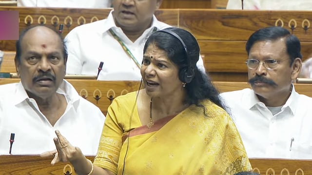 Dravida Munnetra Kazhagam (DMK) MP Kanimozhi Karunanidhi in Lok Sabha
