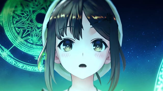 Atelier Ryza's protagonist, Ryza, looks surprised as magic flares around her.