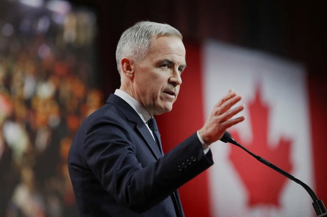 Former Bank of Canada and Bank of England governor Mark Carney speaks after he won the race to become leader of Canada's ruling Liberal Party and will succeed Justin Trudeau as Prime Minister, in Ottawa, Ontario, Canada, March 9, 2025.