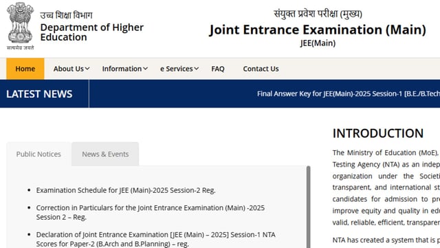 The JEE Main 2025 Session 2 examination schedule has been released at jeemain.nta.nic.in.