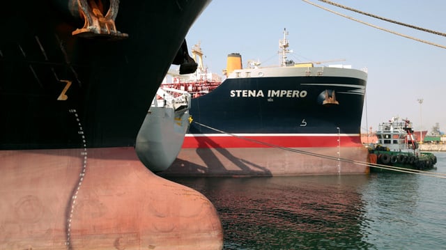 Le pétrolier impliqué dans la collision, baptisé Stena Immaculate, appartient à l’entreprise suédoise Stena Bulk (ici, un navire de la compagnie, à Dubaï, en 2019).