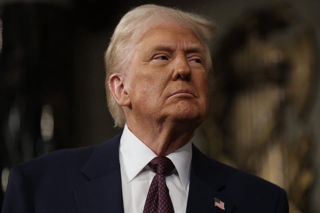 US President Donald Trump speaks during an address to a joint session of Congress at the US Capitol in Washington, DC, on March 4, 2025.