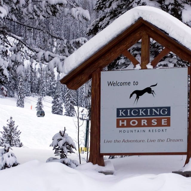 The entrance of Kicking Horse Mountain Resort, Golden, B.C., is shown on Wednesday Feb. 25, 2009. THE CANADIAN PRESS/Jeff Bassett