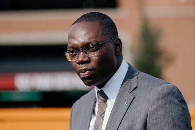 Garlin Gilchrist II, lieutenant governor of Michigan, during a press conference in Detroit, Michigan, US, on Thursday, Sept. 15, 2022. 