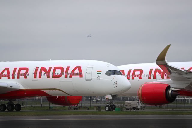 Mandatory Credit: Photo by Urbanandsport/NurPhoto/Shutterstock (14247117l)
Two Airbus A350-941 at Toulouse-Blagnac airport, before being delivered to the Air India company, in Toulouse on 06th December 2023. 
 -- (Photo by Urbanandsport/NurPhoto)
Airbus A350-941 at Toulouse airport before being delivered to Air India, France - 06 Dec 2023