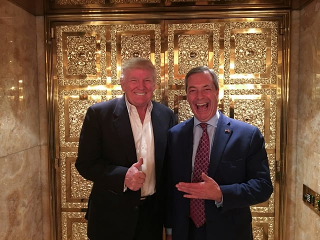 Farage is a supporter of US President Donald Trump