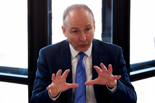 Ireland's Taoiseach (Prime Minister) Micheal Martin attends a business roundtable with British Prime Minister Keir Starmer (not pictured) at the UK-Ireland Summit in Liverpool, Britain, March 6, 2025. REUTERS/Phil Noble/Pool/File Photo