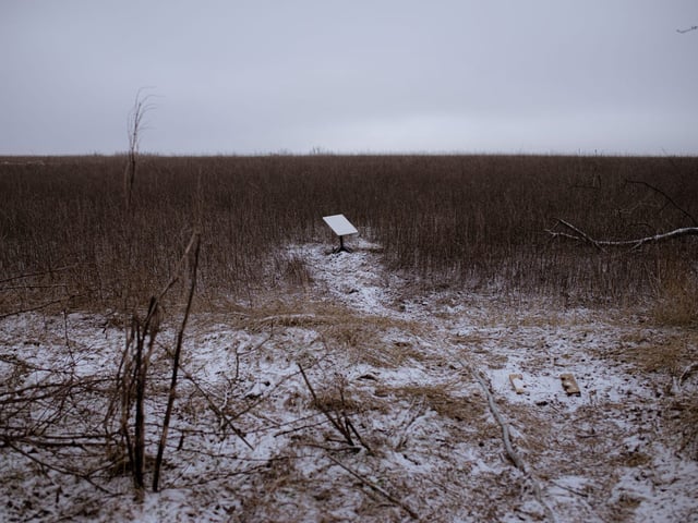A Starlink terminal near the Ukrainian front line in Robotyne, east Ukraine in 2024.