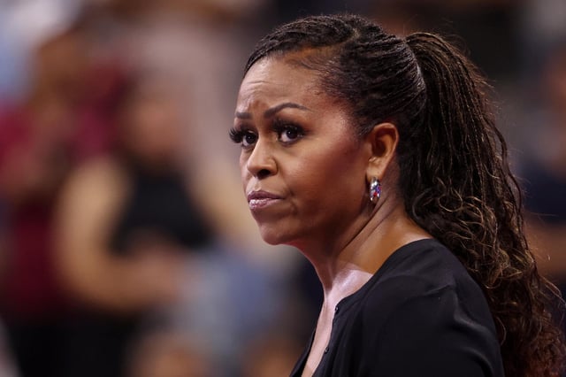 Michelle Obama attends day one of the 2023 US Open at Arthur Ashe Stadium on August 28, 2023 in New York City.