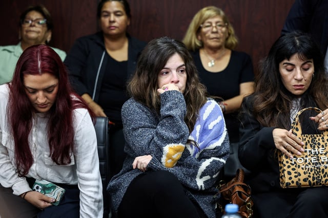 Dalma Maradona, daughter of late Argentine soccer legend Diego Armando Maradona, attends a court case against people charged with Maradona's death, in Buenos Aires, Argentina, March 11, 2025. REUTERS/Agustin Marcarian REFILE - REMOVING NUMBER ''EIGHT PEOPLE'' TO ''PEOPLE''.