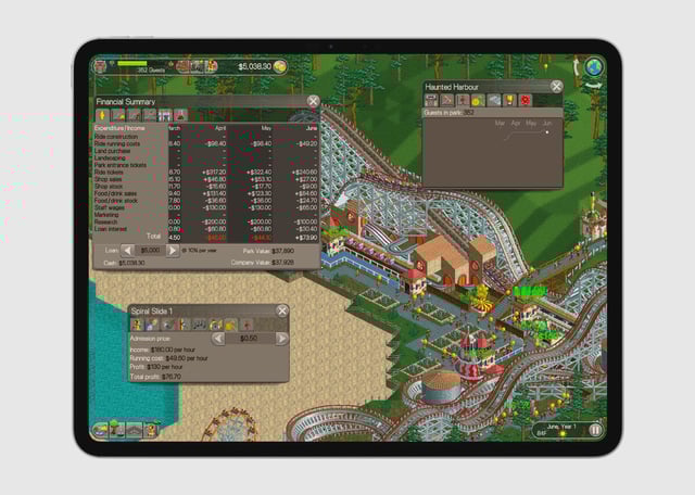 "RollerCoaster Tycoon Classic+" lets you make wild rides.