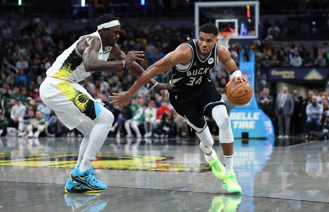 Giannis Antetokounmpo and the Bucks are slight favorites over the Pacers in Indy tonight after winning the first two matchups of the year.