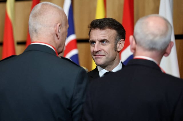 Emmanuel Macron au Paris Defence and Strategy Forum, au Musée de la marine, à Paris, le 11 mars 2025.