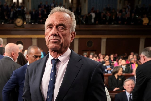 WASHINGTON, DC - MARCH 04: U.S. Secretary of Health and Human Services Robert F. Kennedy Jr. attends U.S. President Donald Trump's address to a joint session of Congress at the U.S. Capitol on March 04, 2025 in Washington, DC.     Win McNamee/Pool via REUTERS/File Photo