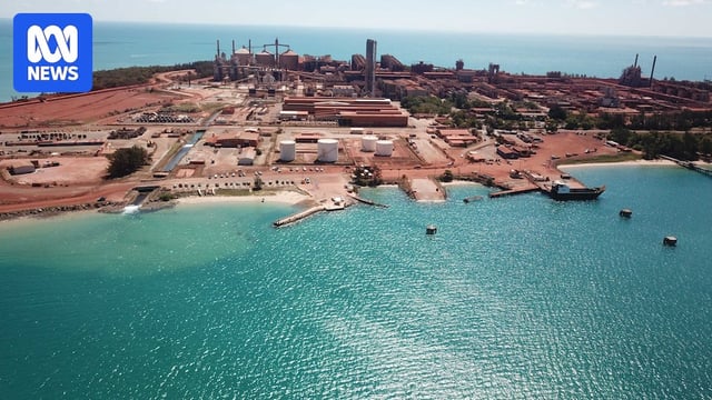 A photo which shows Gove refinery from the air. Gove Operations is located on the Gove Peninsula in North East Arnhem land.