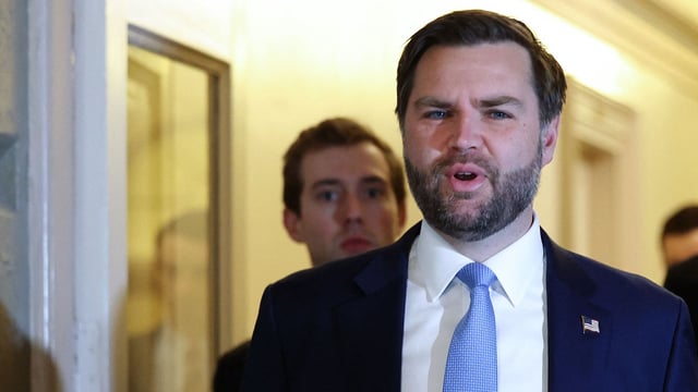 US Vice President JD Vance arrives for a House Republican Conference meeting at the U.S. Capitol on March 11, 2025 in Washington, DC. 
