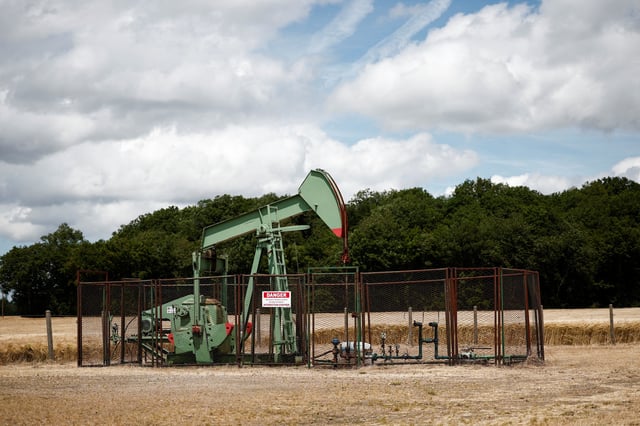 A pumpjack operates at the Vermilion Energy site in Trigueres, France, June 14, 2024. REUTERS/Benoit Tessier/File photo