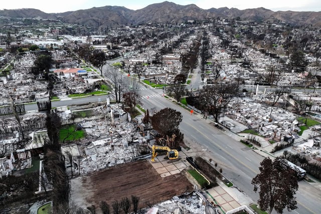 Homes destroyed in the Palisades Fire on Feb. 27, 2025, in Pacific Palisades, Calif.