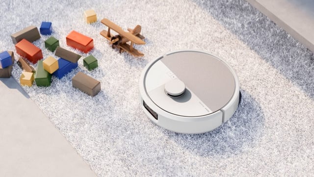 iRobot Roomba Combo 505, up against some toys it is avoiding using lidar scanning.