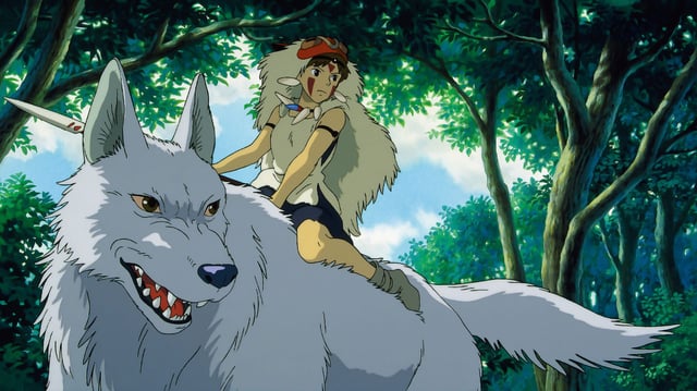 A scene from Hayao Miyazaki’s 1997 anime masterpiece “Princess Mononoke.”