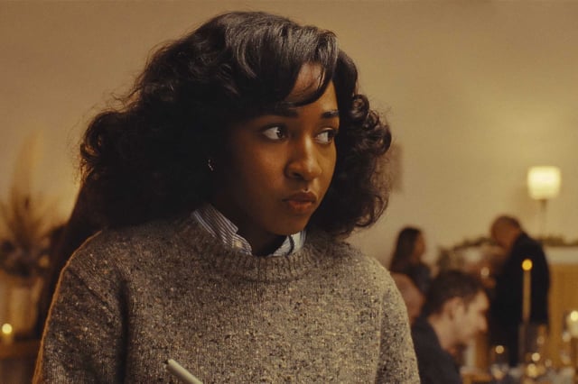 Ayo Edebiri in a scene from her new film “Opus.” The actress says she received death threats after Elon Musk shared a false post about her career.
