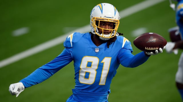 Free agent wide receiver Mike Williams, pictured, has agreed to a one-year contract to return to the Chargers, a move that gives quarterback Justin Herbert another experienced and reliable target. Williams spent the first seven seasons of his NFL career with the Chargers. (AP Photo/Kelvin Kuo)