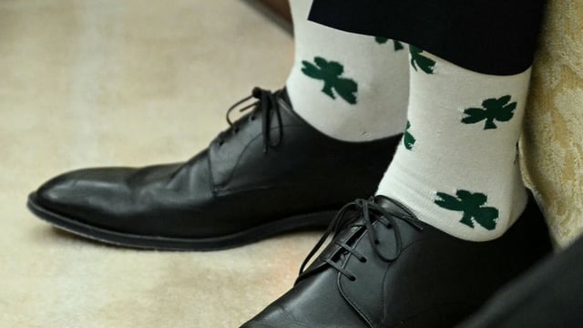 US President Trump was distracted by JD Vance's socks during a meeting with the Irish PM