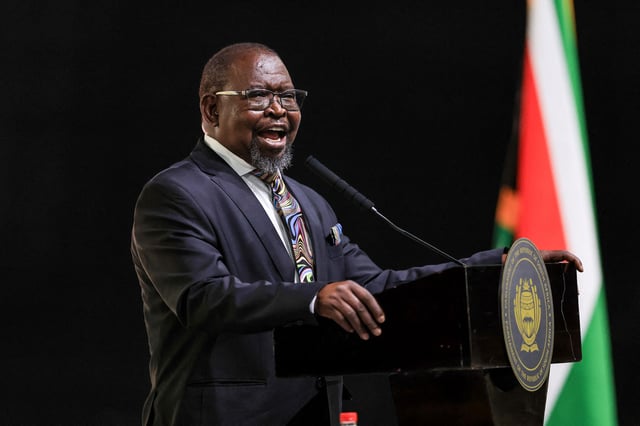 South Africa's Finance Minister Enoch Godongwana delivers his 2025 budget speech in Cape Town, South Africa, March 12, 2025. REUTERS/Esa Alexander/File Photo