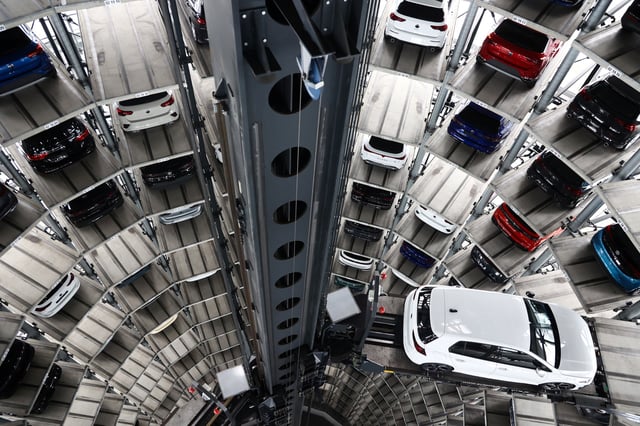 Volkswagen vehicles are seen, on the day of the annual Volkswagen Group press conference in Wolfsburg, Germany March 11, 2025. REUTERS/Liesa Johannssen