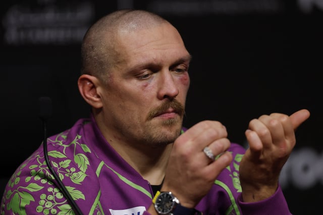 Boxing - Oleksandr Usyk v Tyson Fury - Heavyweight World Title - Kingdom Arena, Riyadh, Saudi Arabia - December 22, 2024 Oleksandr Usyk during a press conference after winning his fight against Tyson Fury Action Images via Reuters/Andrew Couldridge/File Photo