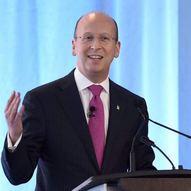 Victor Dodig, President and CEO of CIBC, speaks during the annual meeting of shareholders in Ottawa on Thursday, April 6, 2017. Dodig says a tax hike targeting major financial institutions expected in today’s federal budget could send the wrong signal internationally about investing in Canada.THE CANADIAN PRESS/Justin Tang